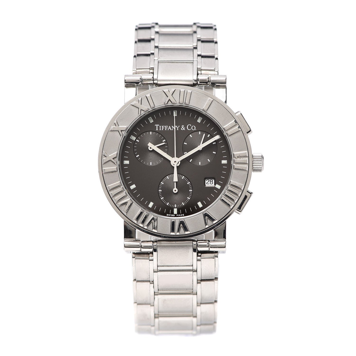 Tiffany Stainless Steel 35mm Atlas Chronograph Quartz Watch Black 1 of 6