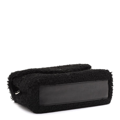 Saint Laurent Shearling Toy Loulou Shoulder Bag Black 4 of 12