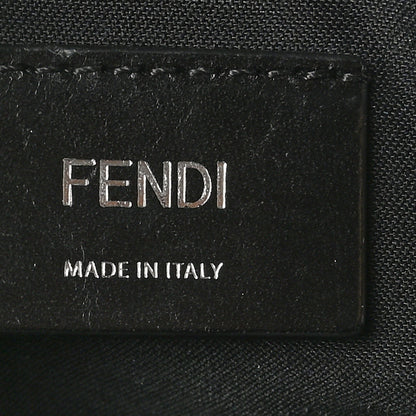 Fendi Glazed Fabric Vitello Liberty FF 1974 Diagonal Sling Bag Tobacco Moresco Black 6 of 12