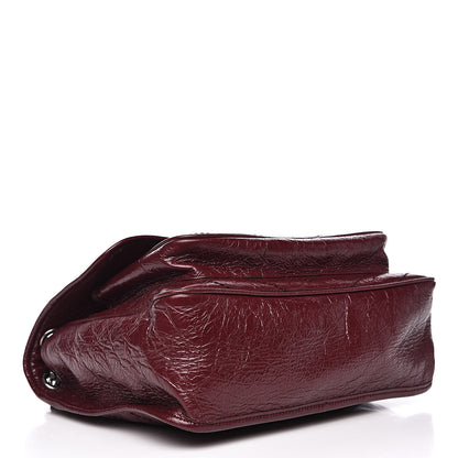Saint Laurent Crinkled Calfskin Matelasse Monogram Medium Niki Chain Satchel Burgundy 4 of 13