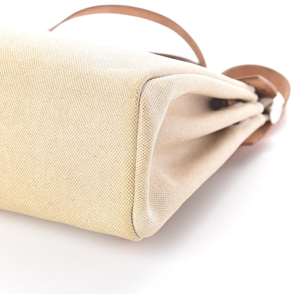Hermes Toile Vache Calfskin Herbag 30 PM Backpack Natural 11 of 13