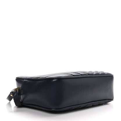 Saint Laurent Calfskin Matelasse Monogram Lou Camera Bag Deep Marine 4 of 11