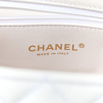 Chanel Caviar Lizard Quilted Small Coco Handle Flap White Beige 7 of 8