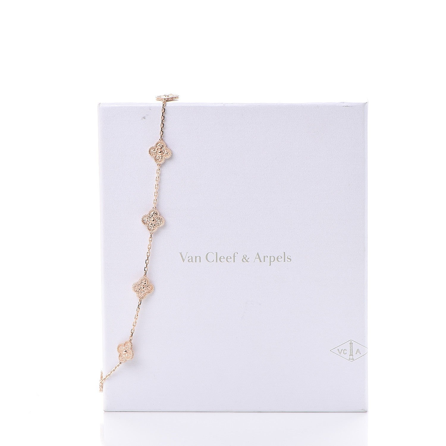 Van Cleef & Arpels 18K Rose Gold 10 Motifs Vintage Alhambra Necklace 7 of 7