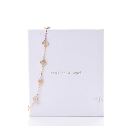 Van Cleef & Arpels 18K Rose Gold 10 Motifs Vintage Alhambra Necklace 7 of 7