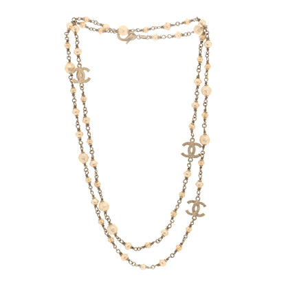 Chanel Pearl CC Long Necklace Light Gold 3 of 4