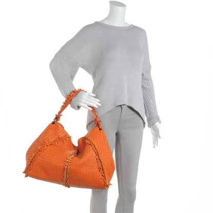Bottega Veneta Nappa Intrecciato Large Franges Shoulder Bag Tangerine 2 of 8
