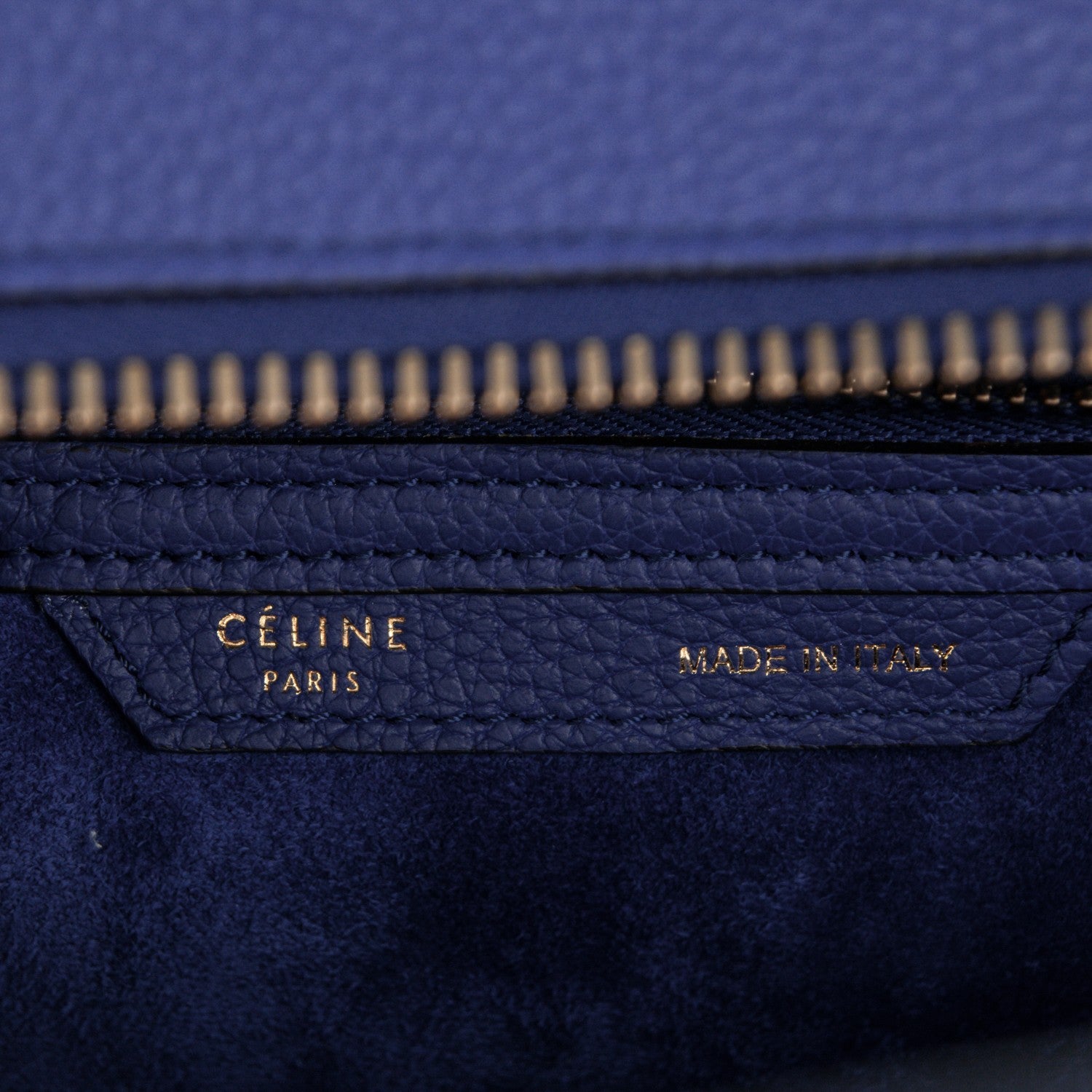 Celine Drummed Calfskin Micro Luggage Indigo 6 of 7