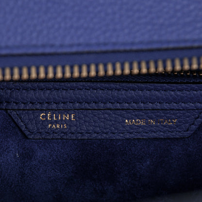 Celine Drummed Calfskin Micro Luggage Indigo 6 of 7