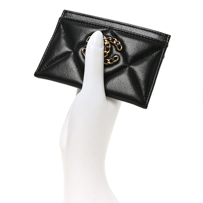 Chanel Lambskin Quilted Chanel 19 Card Holder Black 2 of 9