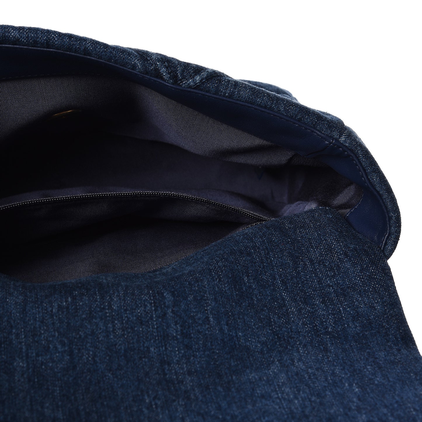Denim Quilted Large 19 Flap Blue