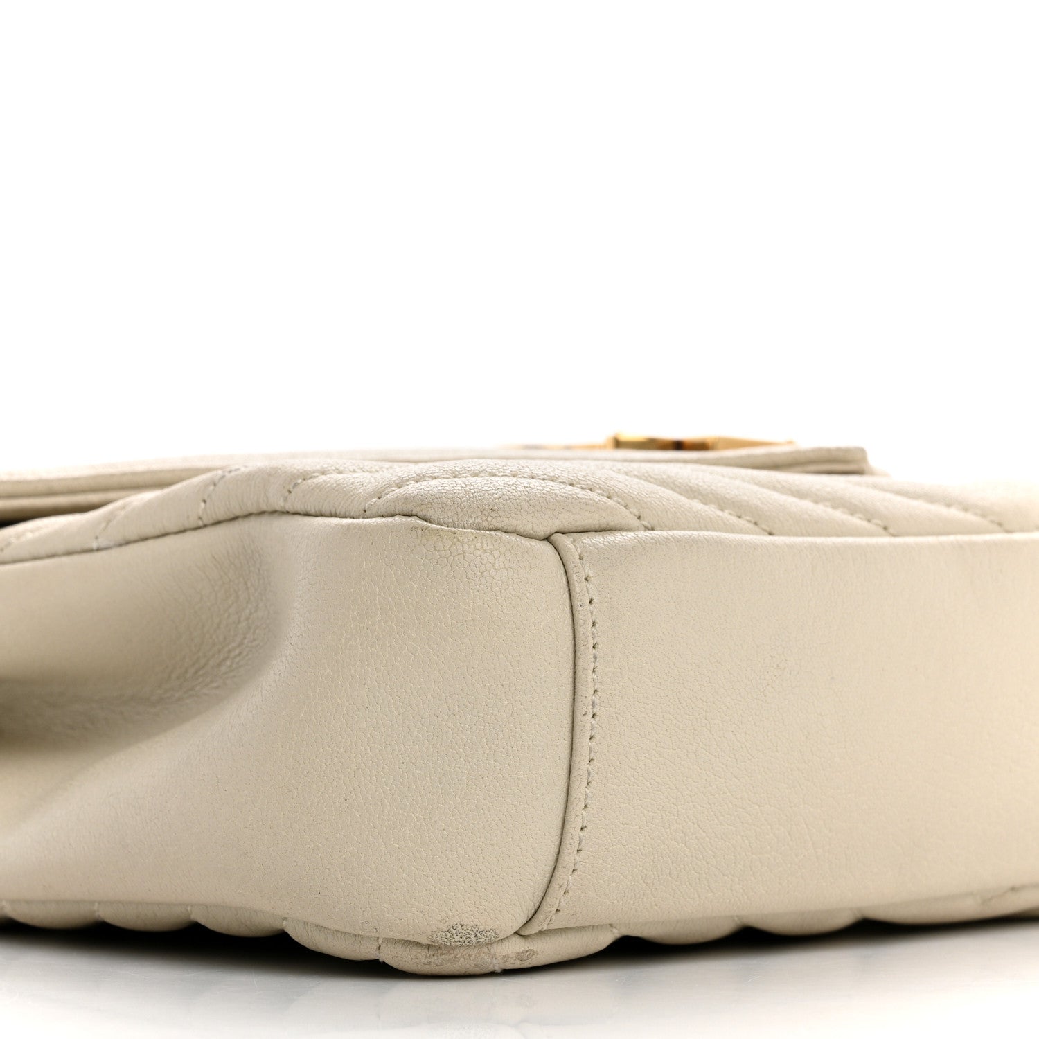 Saint Laurent Sheepskin Matelasse Chevron Monogram Medium College Bag Crema Soft 10 of 19
