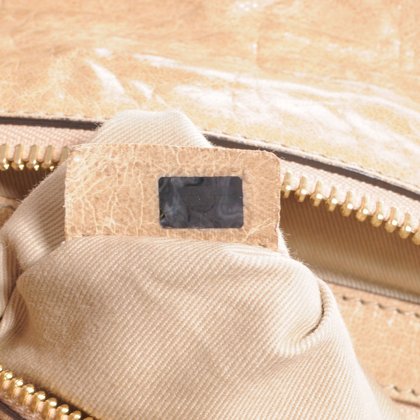 Leather Heloise Satchel Beige