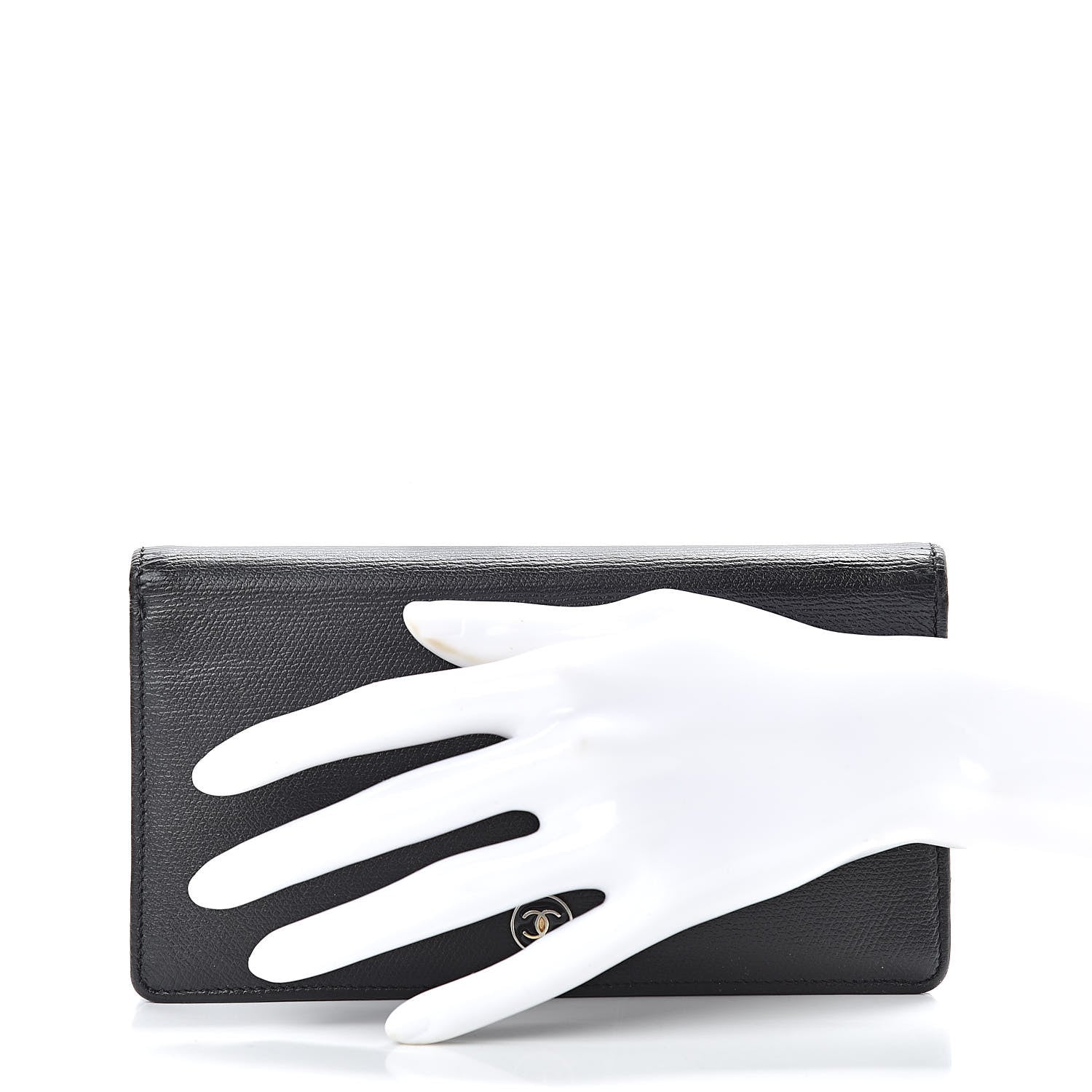 Chanel Grained Calfskin Yen Wallet Black 2 of 8
