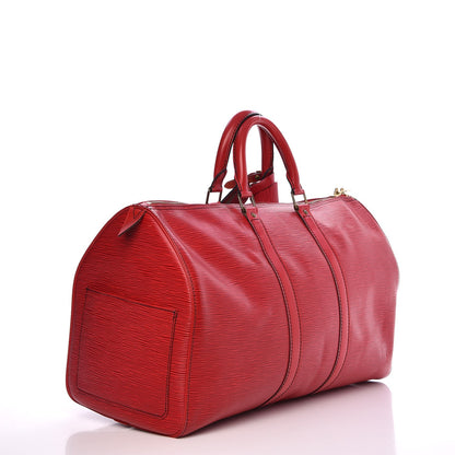 Louis Vuitton Epi Keepall 45 Castillan Red 3 of 18