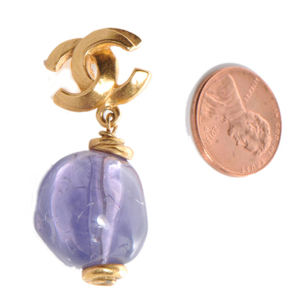Chanel CC Drop Earrings Gold 2 of 4