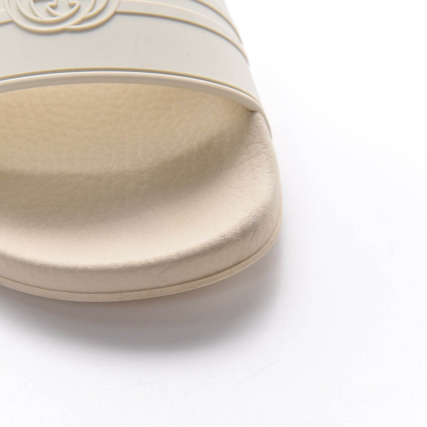 Rubber Womens Logo Slide Sandals 38 Off White