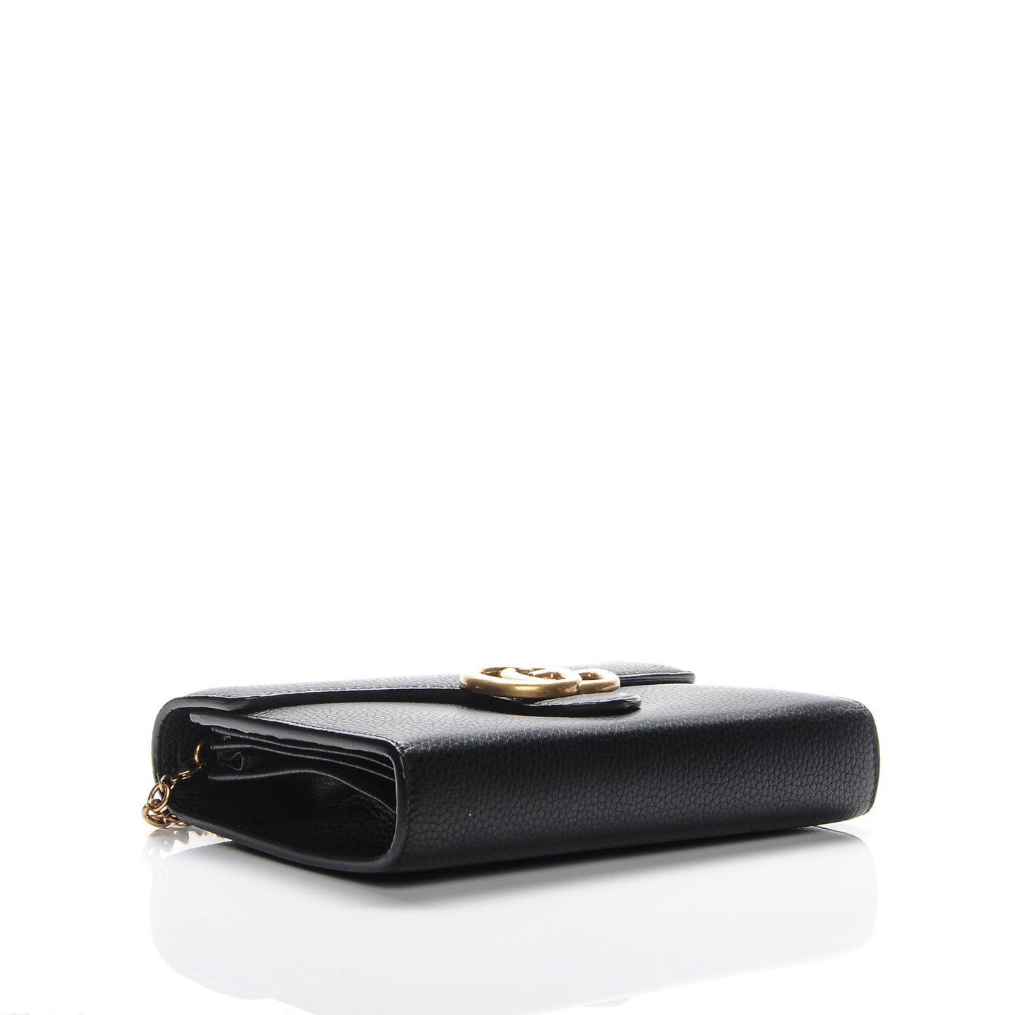 Calfskin GG Marmont Chain Wallet Black