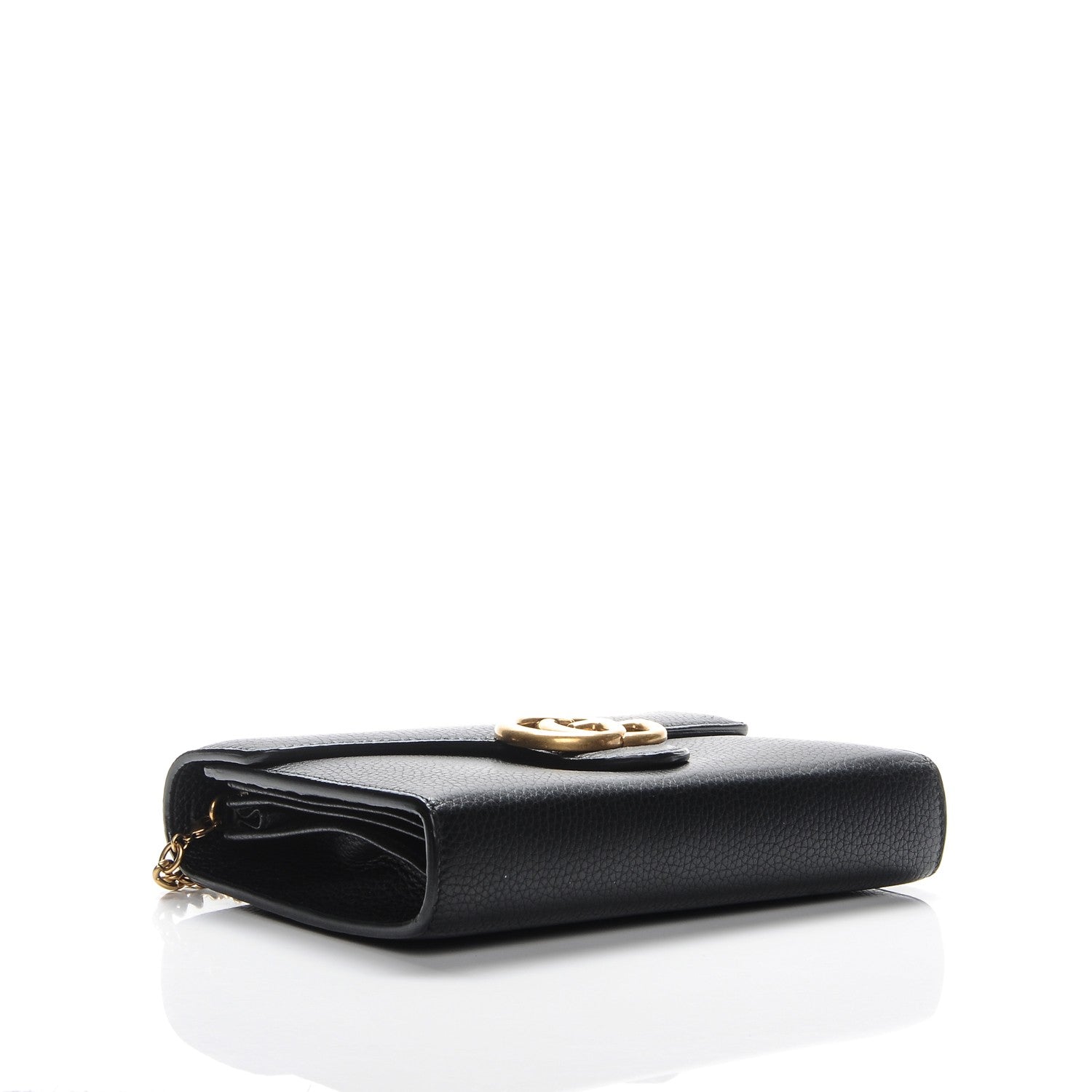 Gucci Calfskin GG Marmont Chain Wallet Black 4 of 7