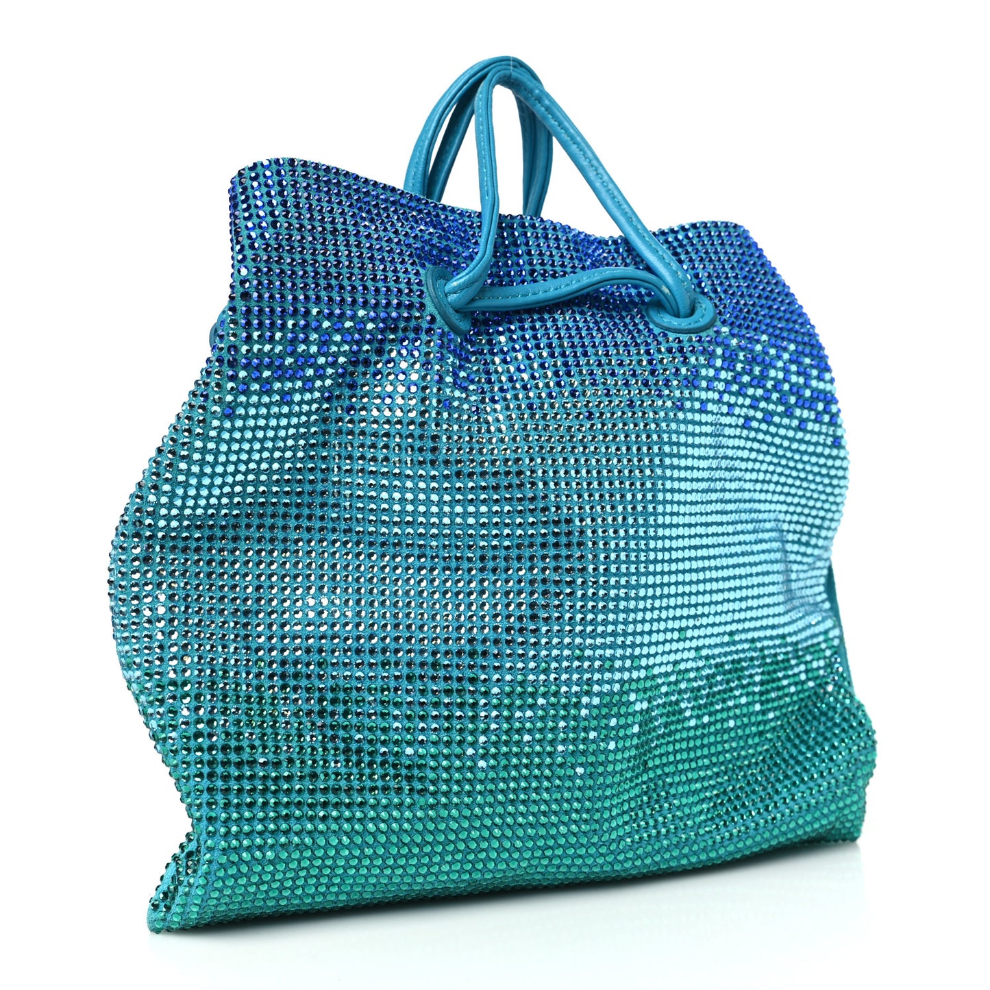 Suede Crystal Pouch Blue Multicolor