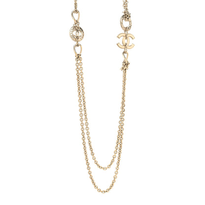 Chanel CC Medallion Paris Long Necklace Gold 1 of 5