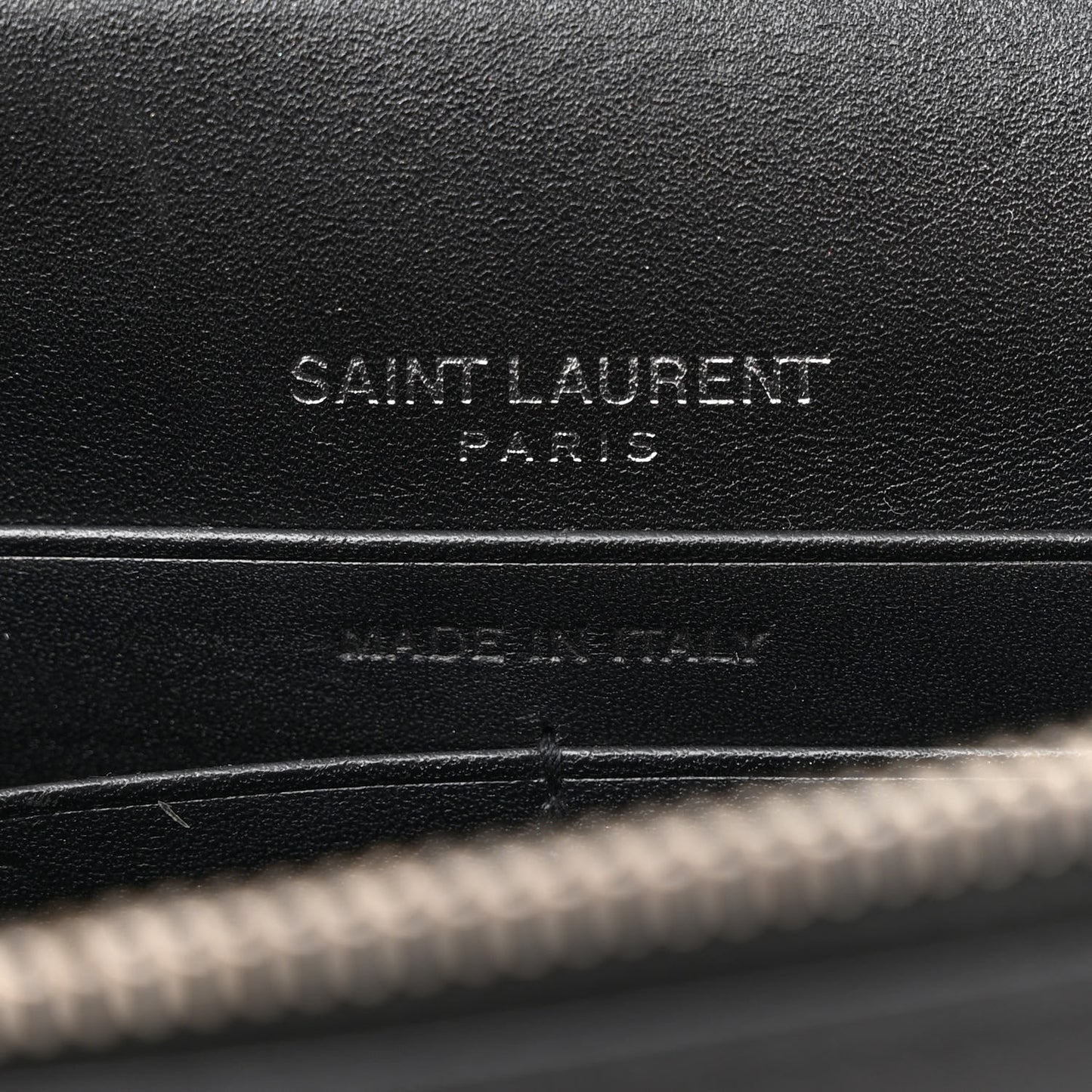 Smooth Calfskin Classic Monogram Kate Tassel Chain Wallet Black