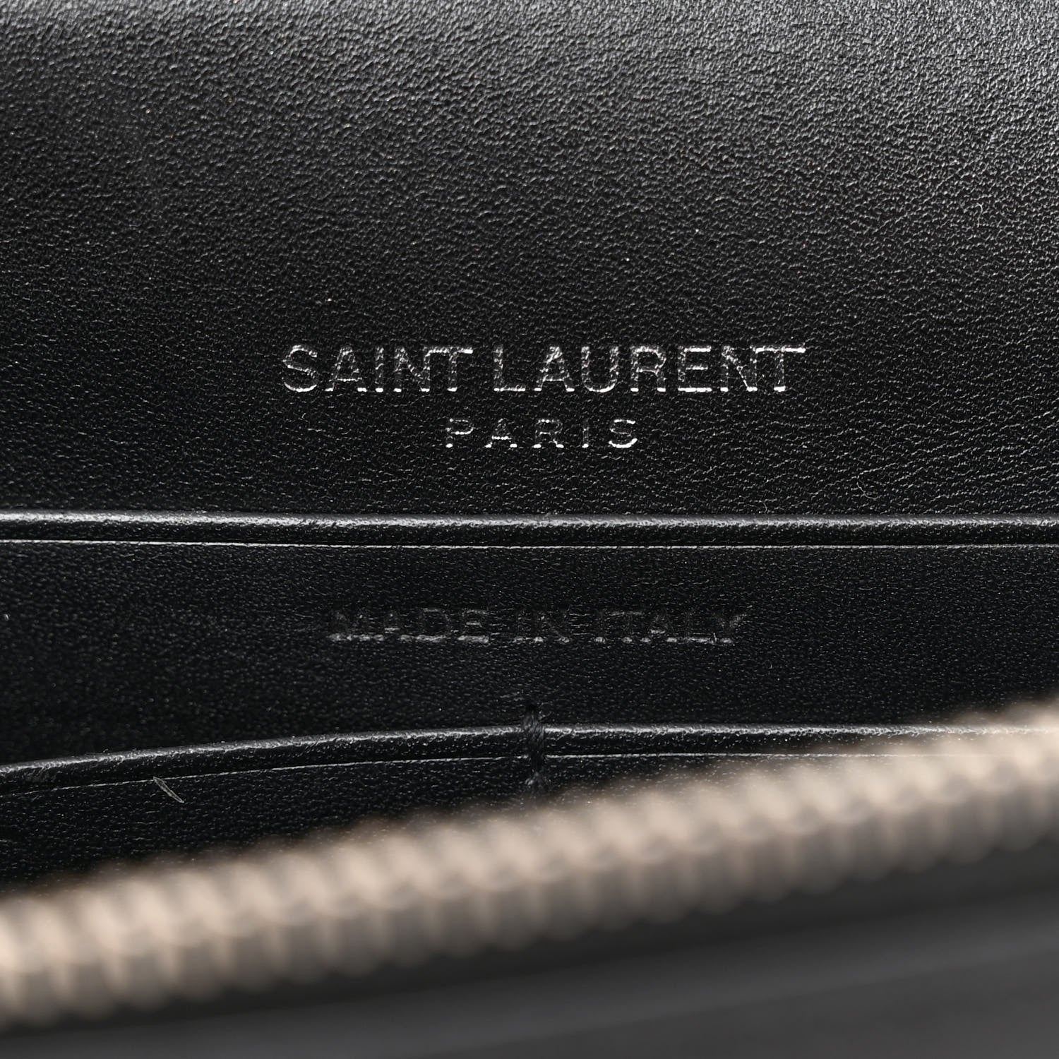 Saint Laurent Smooth Calfskin Classic Monogram Kate Tassel Chain Wallet Black 6 of 12