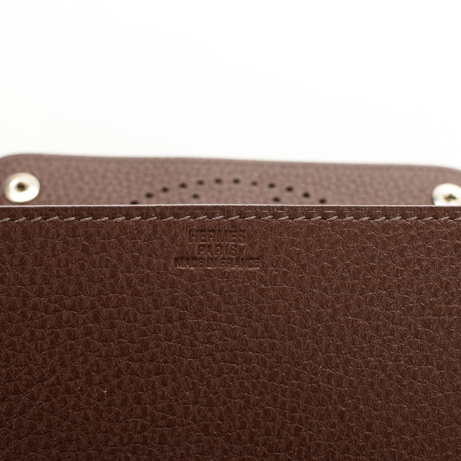 Hermes Taurillon Clemence Mises et Relances Chocolate 6 of 7
