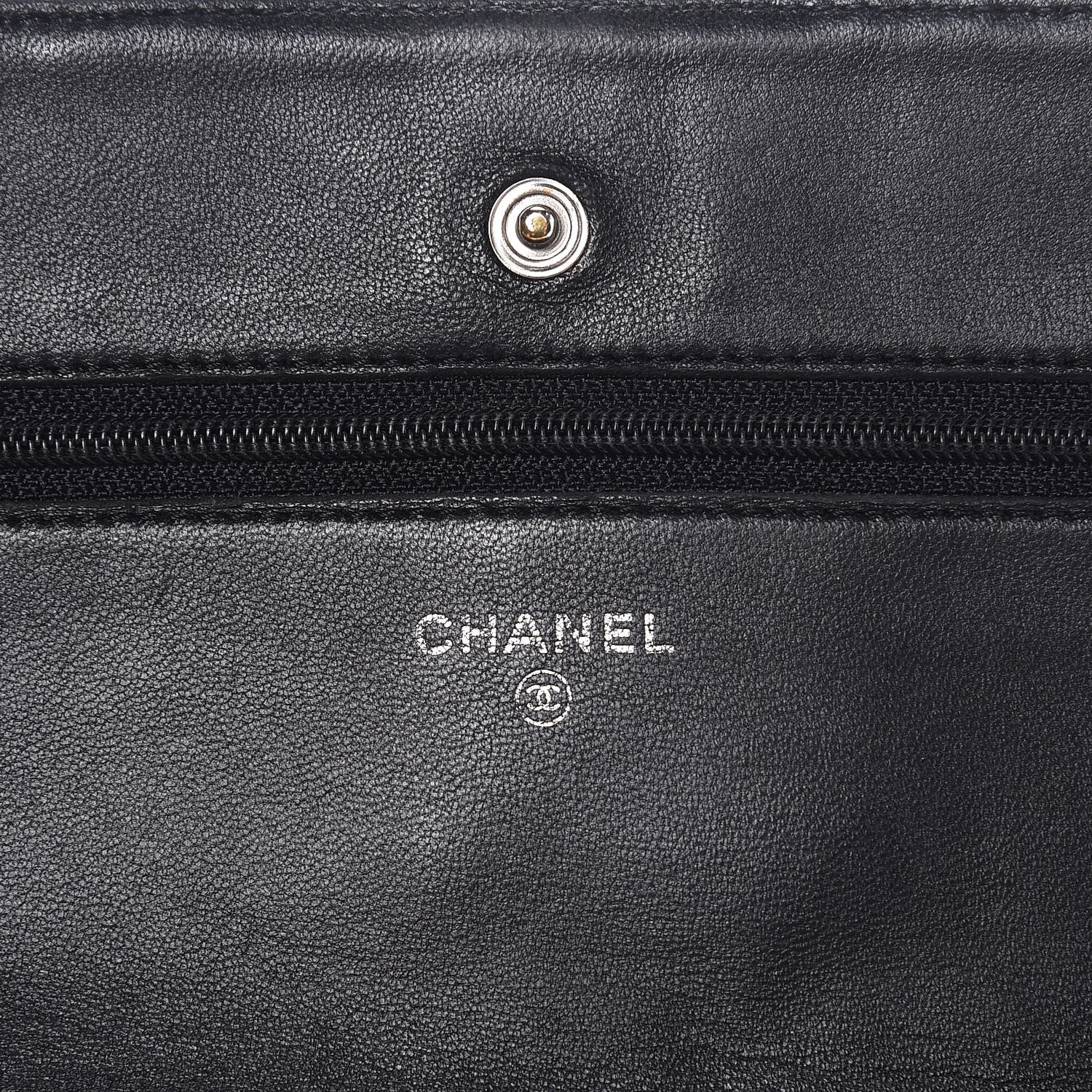Chanel Lambskin Quilted Wallet On Chain WOC Black 6 of 15