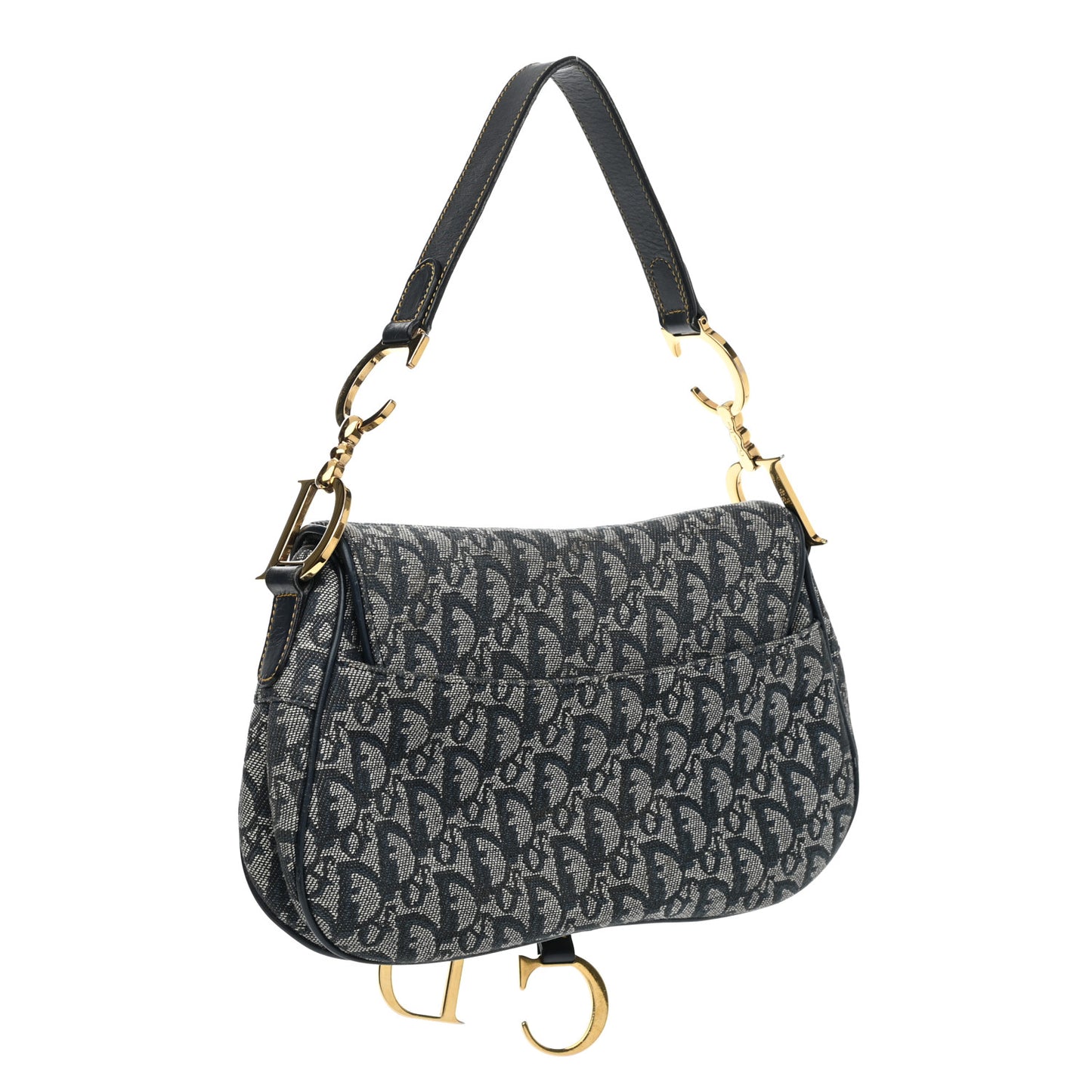 Monogram Double Saddle Bag Navy Blue