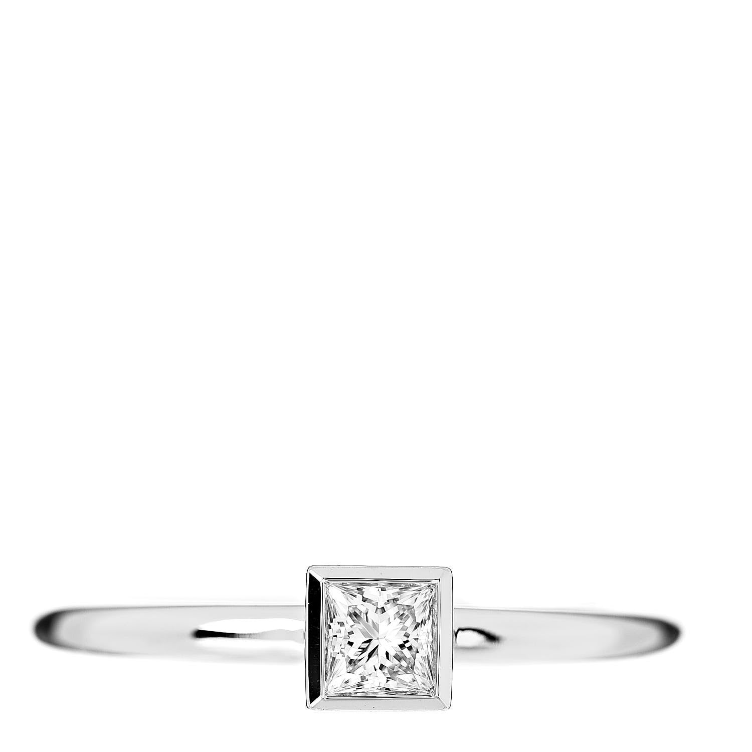 Tiffany Platinum Diamond .16ct Bezet Ring 47 4.25 1 of 5