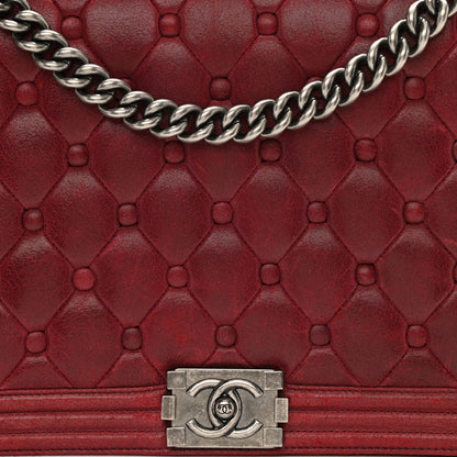 Chanel Nubuck Chesterfield Quilted Large Celtic Boy Flap Burgundy 9 of 10