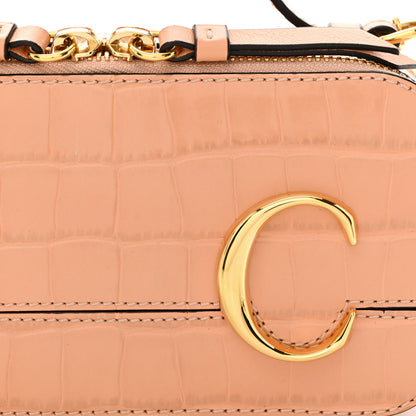 Chloe Calfskin Crocodile Embossed Mini C Vanity Bag Nut 10 of 12