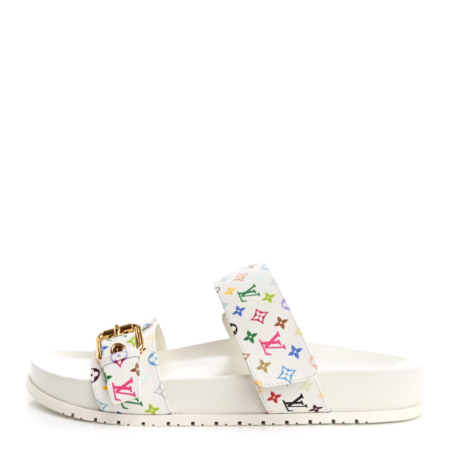 LV X TM Monogram Multicolor Bom Dia Comfort Mule Sandals 40 White