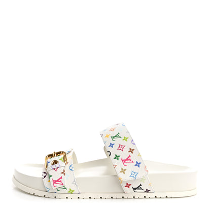 Louis Vuitton LV X TM Monogram Multicolor Bom Dia Comfort Mule Sandals 40 White 1 of 10