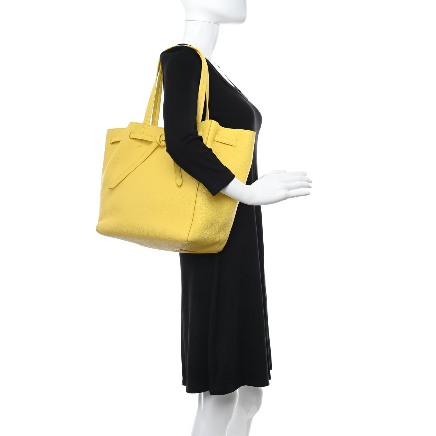 Celine Soft Grained Calfskin Small Belt Cabas Phantom Citron 2 of 12