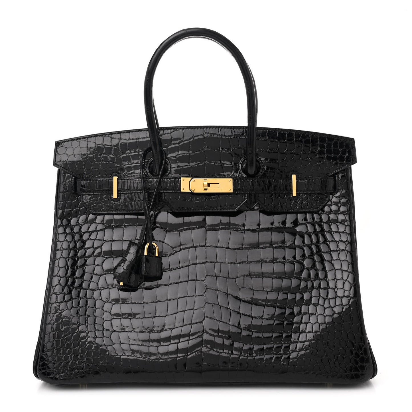 Shiny Porosus Crocodile Birkin 35 Black