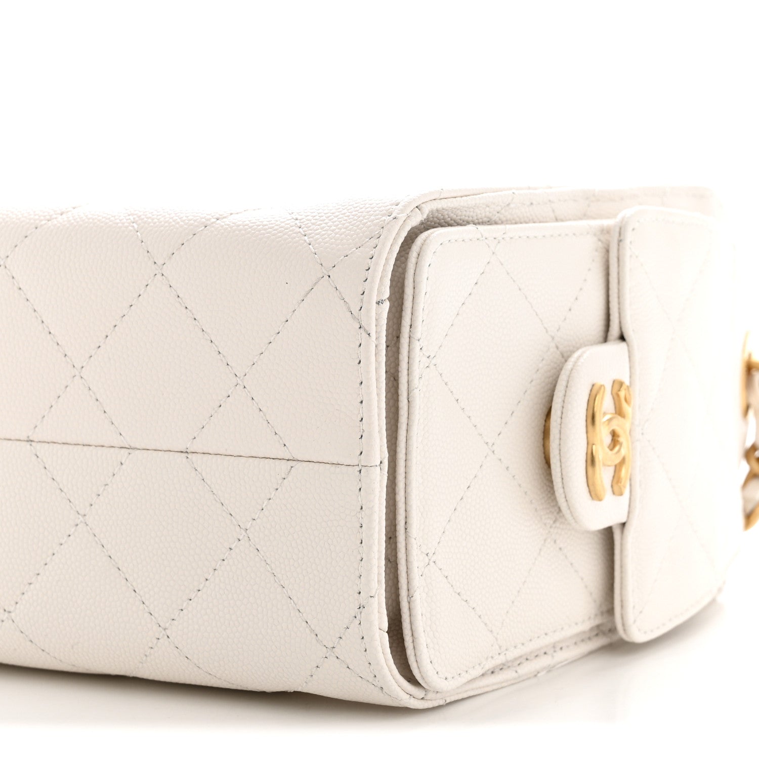 Chanel Caviar Quilted Mini Chanel 25 Handbag White 10 of 11