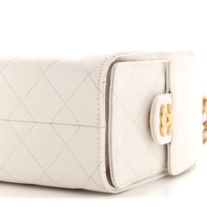 Chanel Caviar Quilted Mini Chanel 25 Handbag White 10 of 11