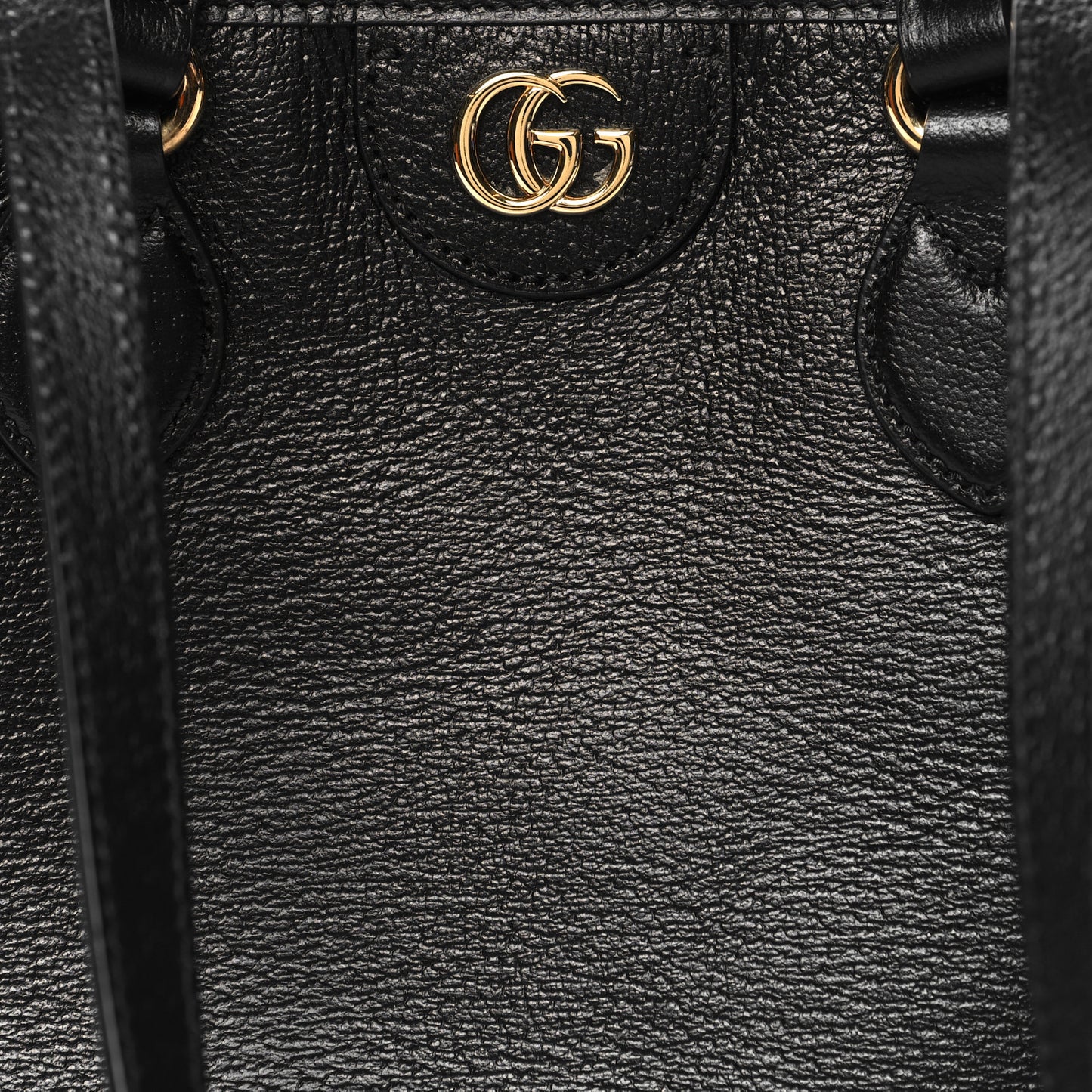 Textured Dollar Calfskin Small Ophidia Shoulder Tote Bag Black