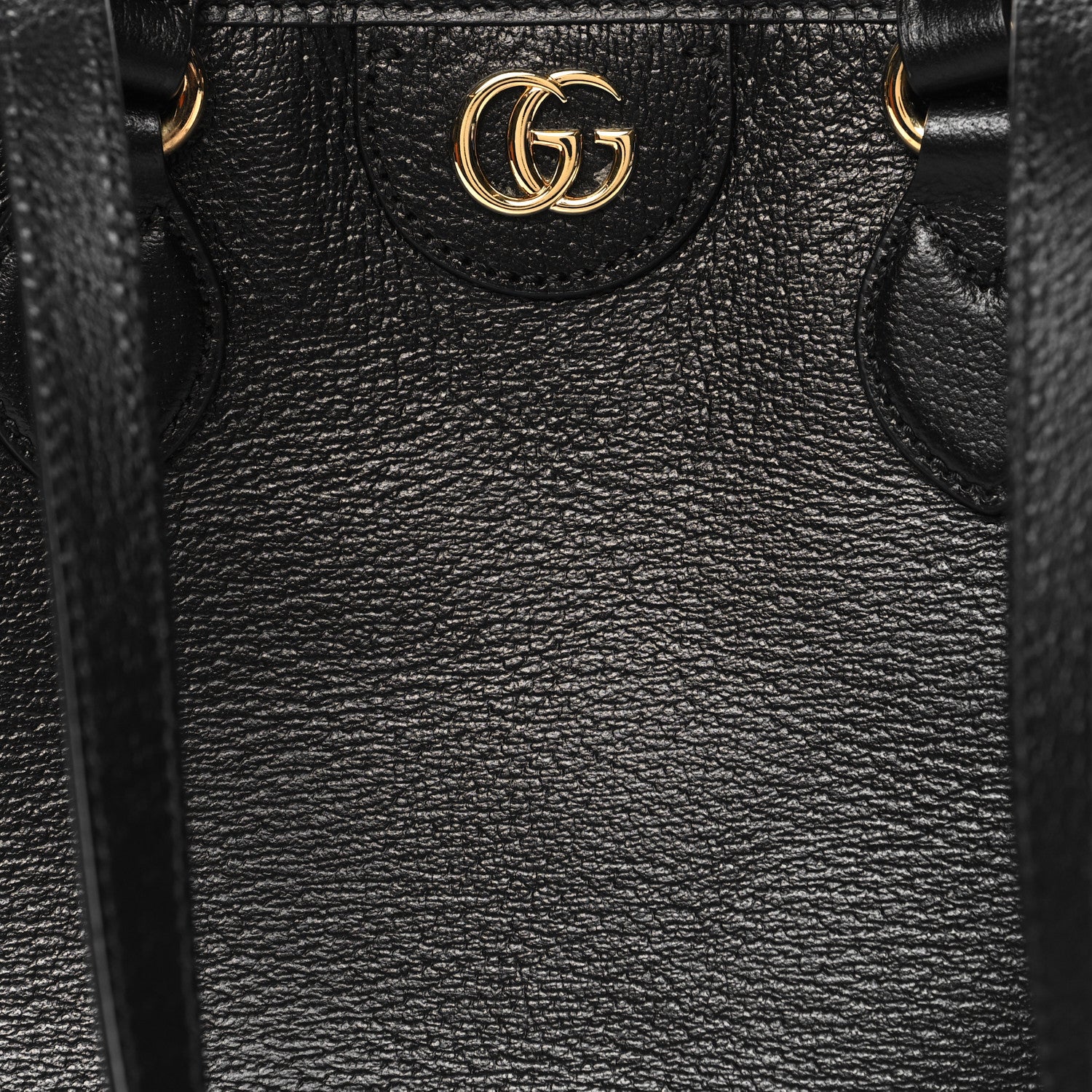 Gucci Textured Dollar Calfskin Small Ophidia Shoulder Tote Bag Black 8 of 10