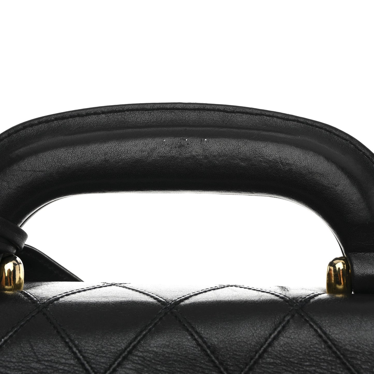 Lambskin Stitched Briefcase Bag Black