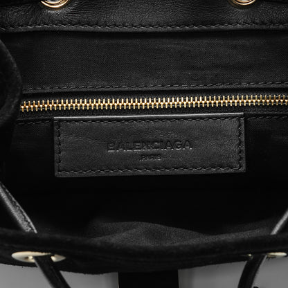Balenciaga Baby Daim Suede Gold Metallic Edge Hardware Backpack Black 6 of 7
