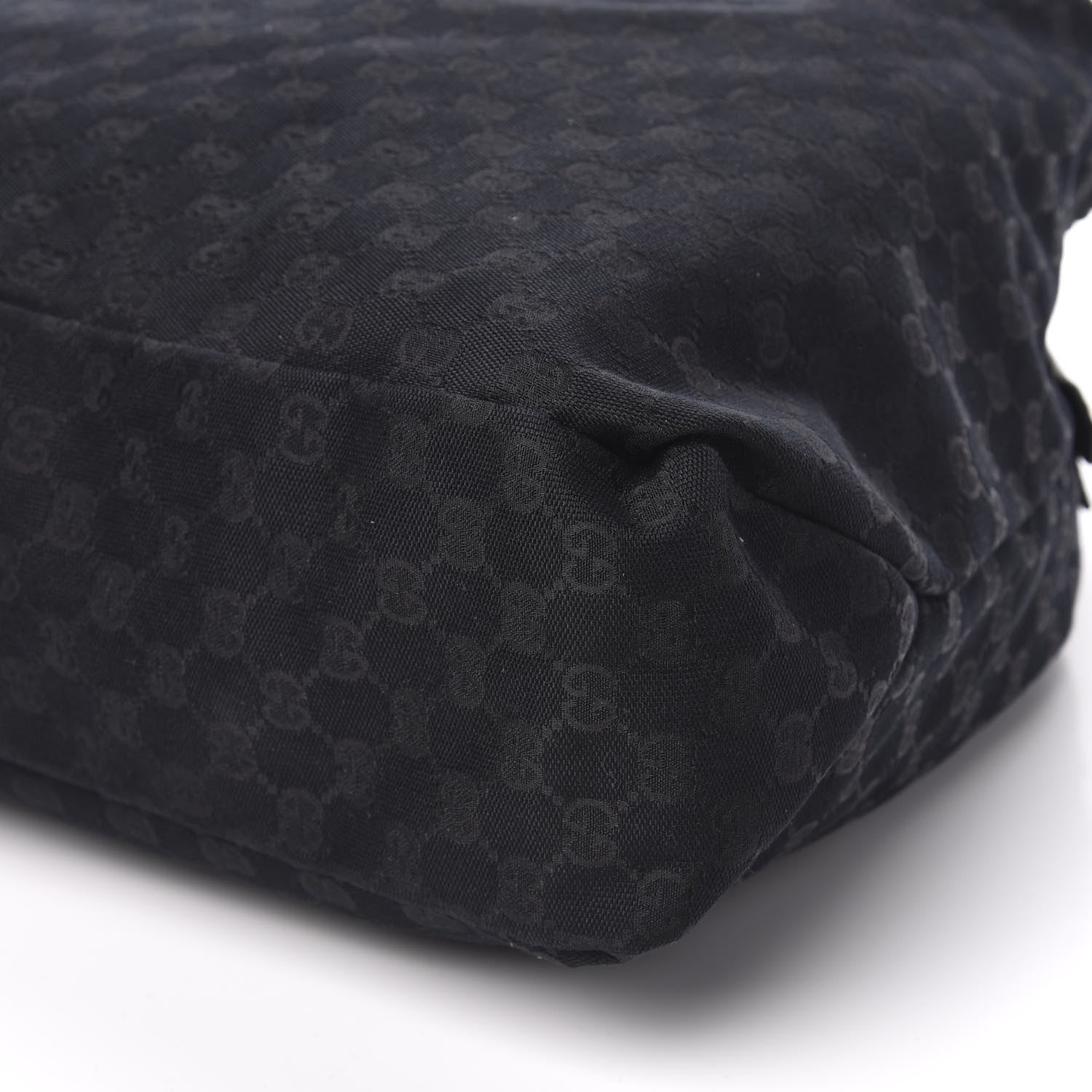 Gucci Monogram Large Zebra Horsebit Chain Hobo Black 9 of 11