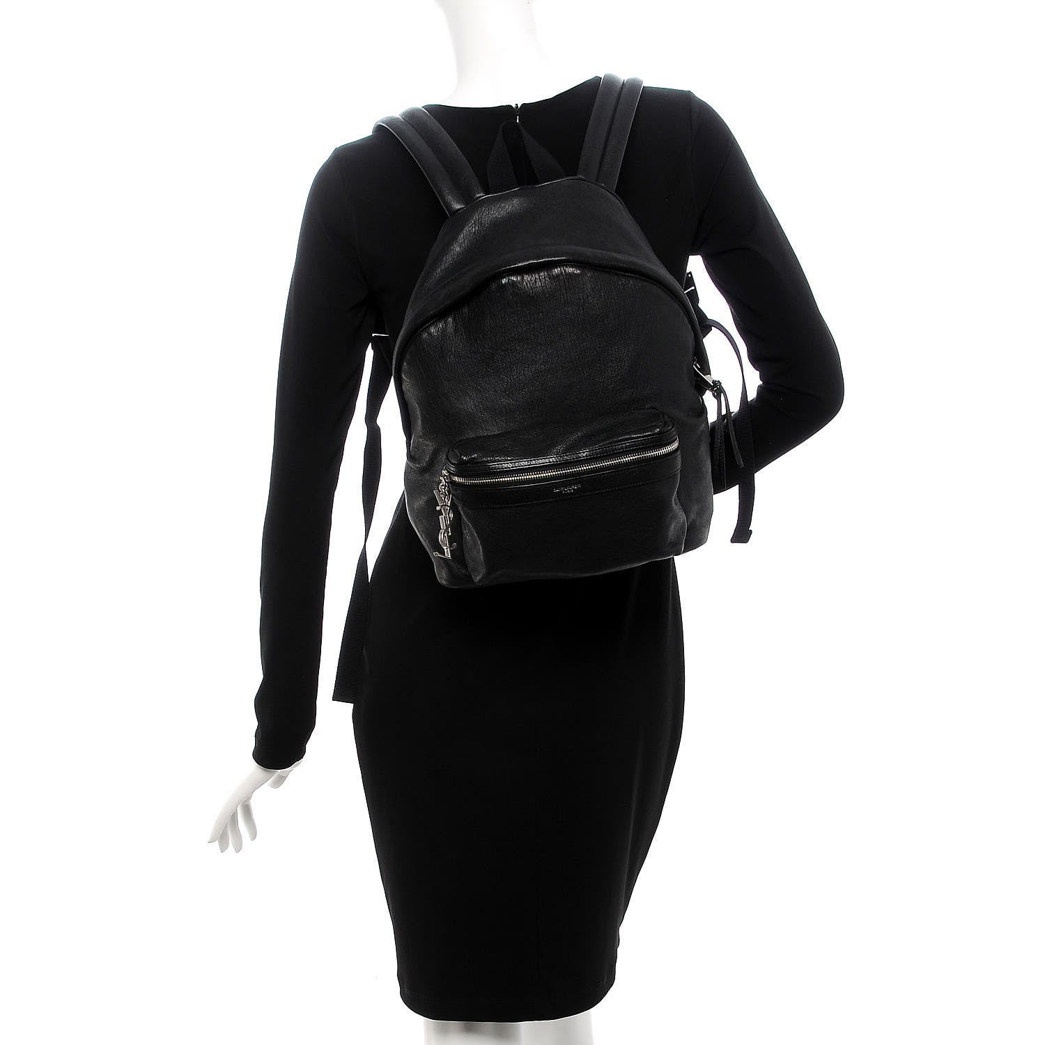 Saint Laurent Lambskin Mini City Backpack Black 2 of 11