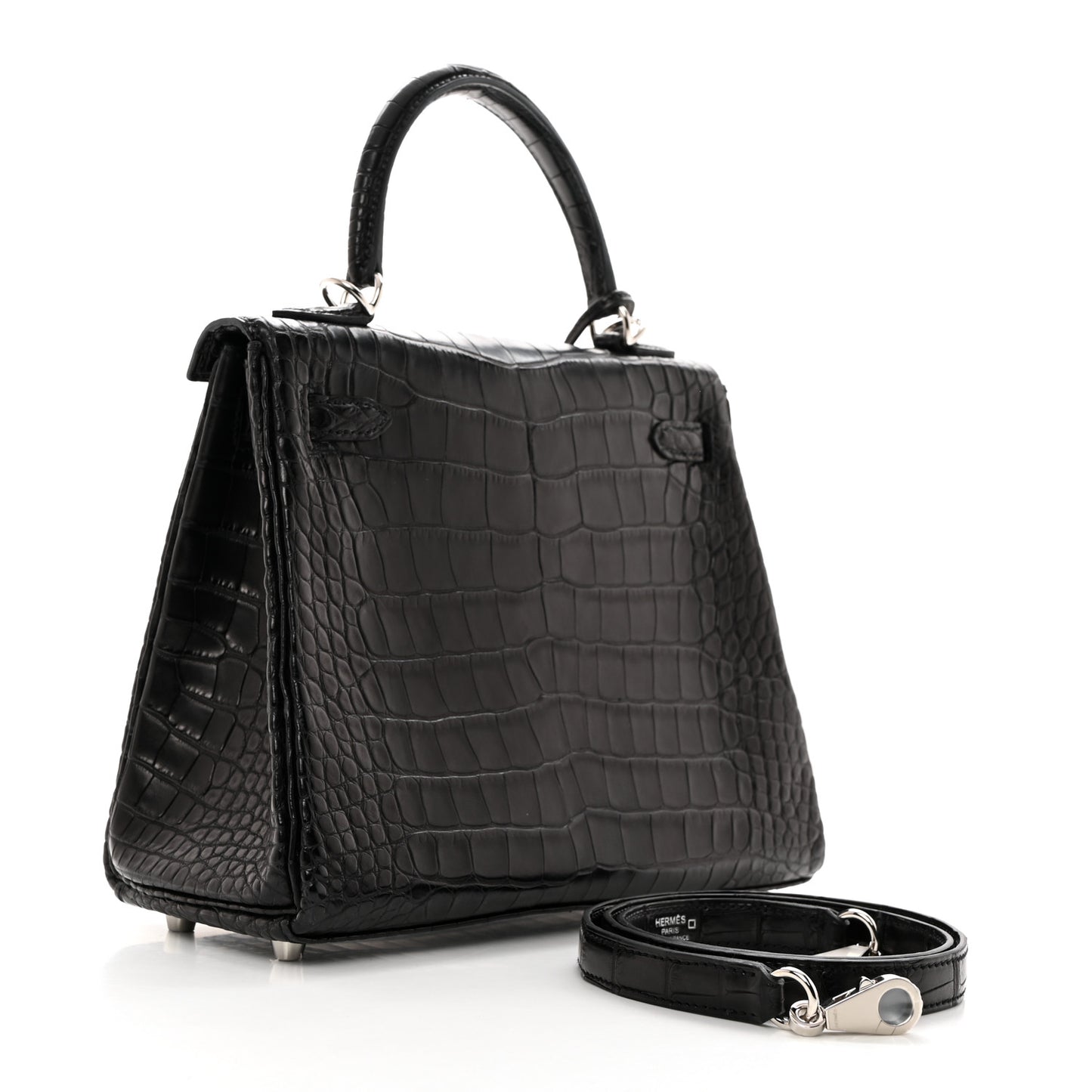 Matte Alligator Kelly Retourne 25 Black