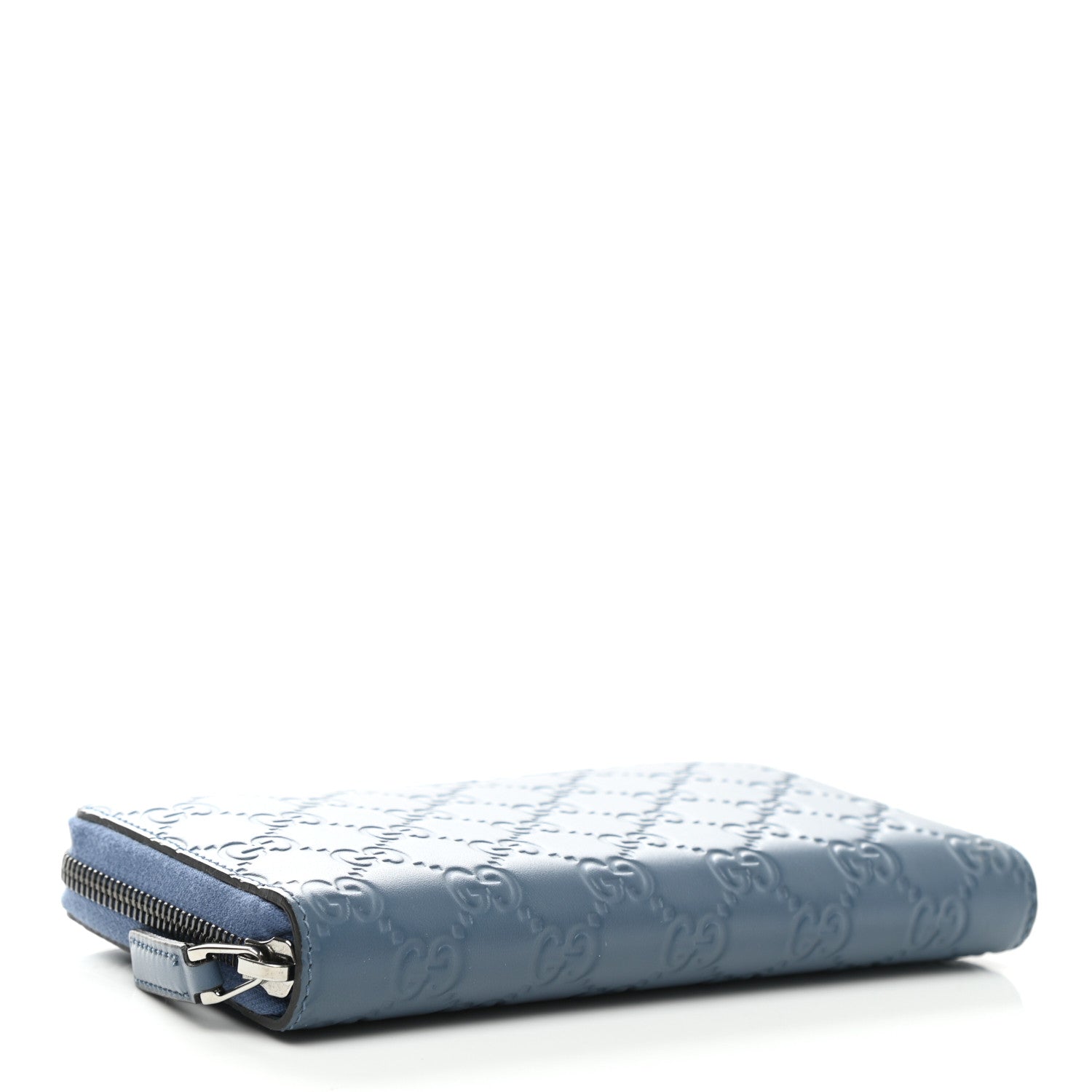 Gucci Guccissima Zip Around Long Wallet Blue 4 of 8
