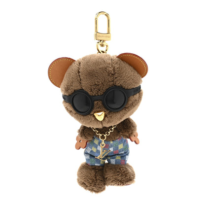 Louis Vuitton Faux Fur LV Louis Bear Super Vision Bag Charm Key Holder Blue 1 of 5