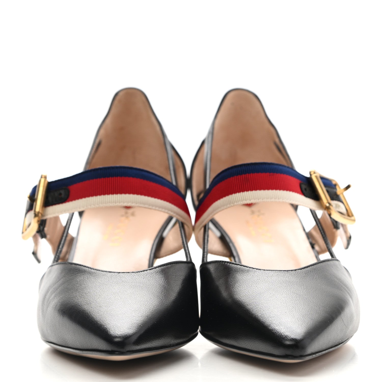Gucci Malaga Kid Grosgrain Sylvie Web Bamboo Mules 36.5 Black 2 of 15