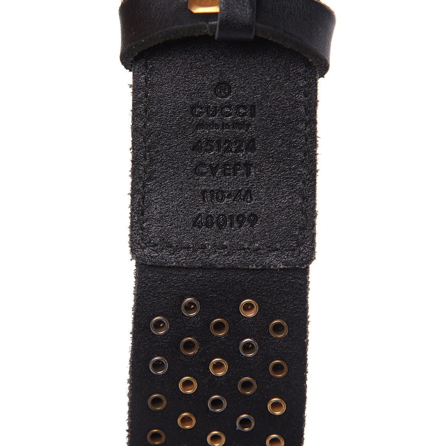 Calfskin Studded Feline Belt 110 44 Black